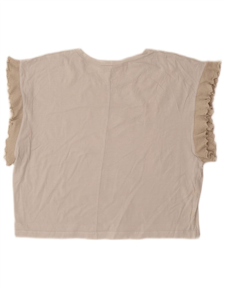 Zara Damen Bluse Top UK 14 Mittelgrau