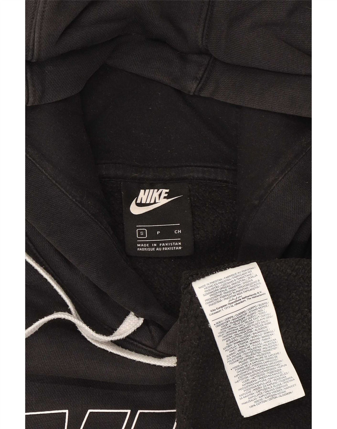 Nike Herren-Kapuzenpullover mit Grafik, Größe S, Schwarz, Baumwolle