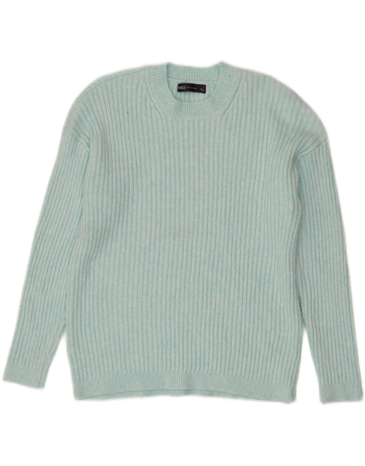 MARKS & SPENCER Damen-Pullover mit Rundhalsausschnitt, Gr. 16, Größe L, Blau, Polyester