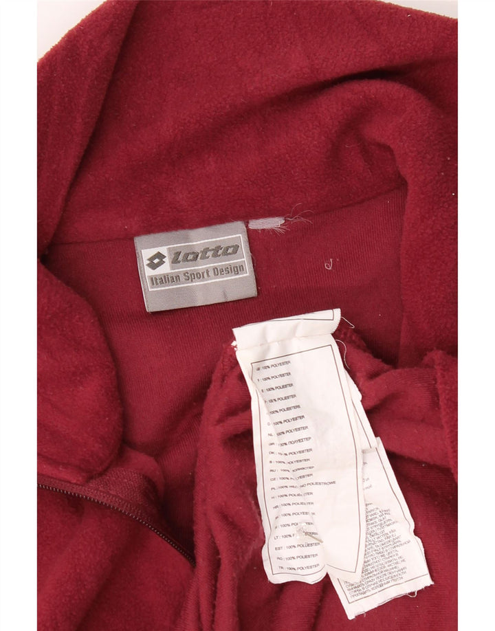 Lotto Herren-Fleecepullover mit Reißverschluss am Hals, mittelrotes Polyester