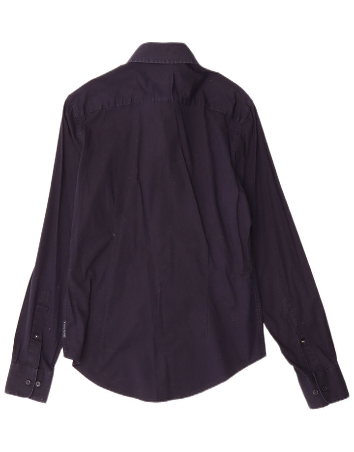 Armani Jeans Herren-Hemd mit individueller Passform, Größe S, Marineblau, Baumwolle