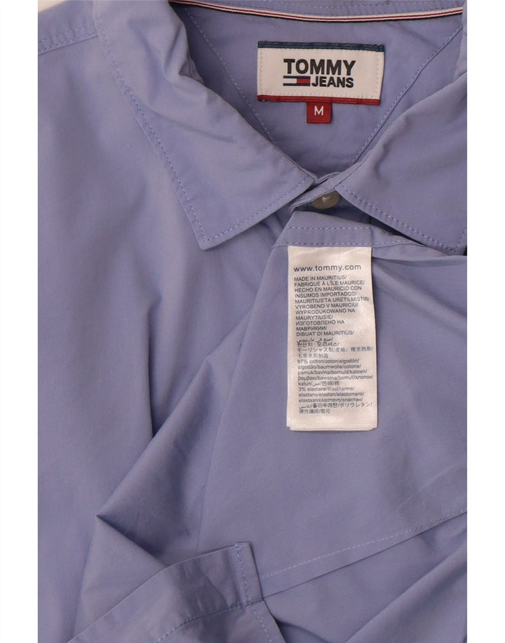 Tommy Hilfiger Herren-Slim-Fit-Hemd aus mittelblauer Baumwolle