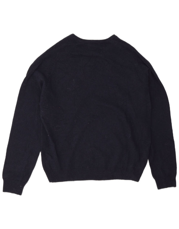Marks & Spencer Herren-Pullover, reguläre Passform, V-Ausschnitt, XL, marineblaue Wolle