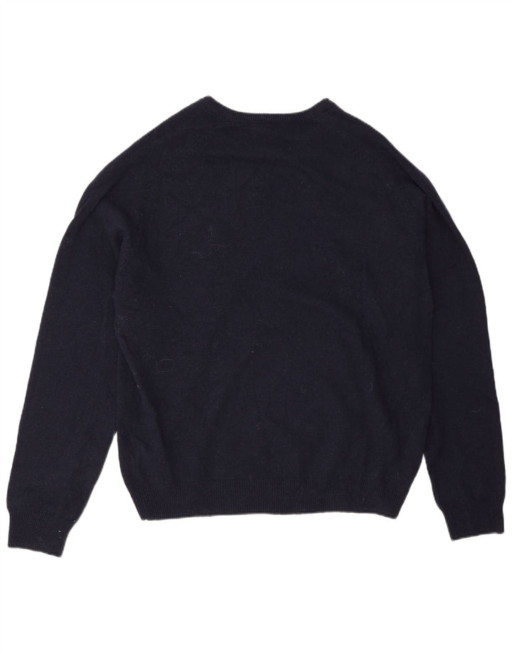 Marks & Spencer Herren-Pullover, reguläre Passform, V-Ausschnitt, XL, marineblaue Wolle