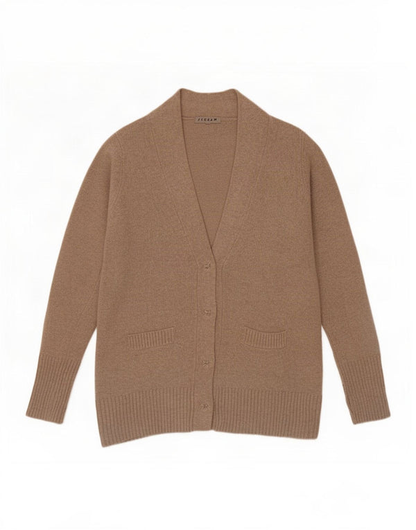 Jigsaw Damen-Cardigan-Pullover UK 14 Mittelbeige Wolle