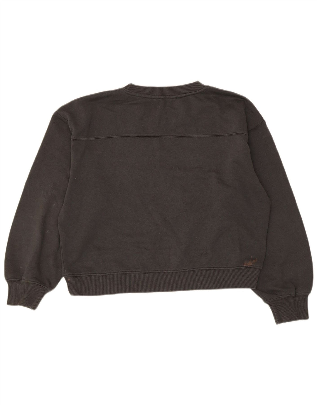 Zara Damen Crop Sweatshirt Pullover UK 14 Mittelgraues Polyester