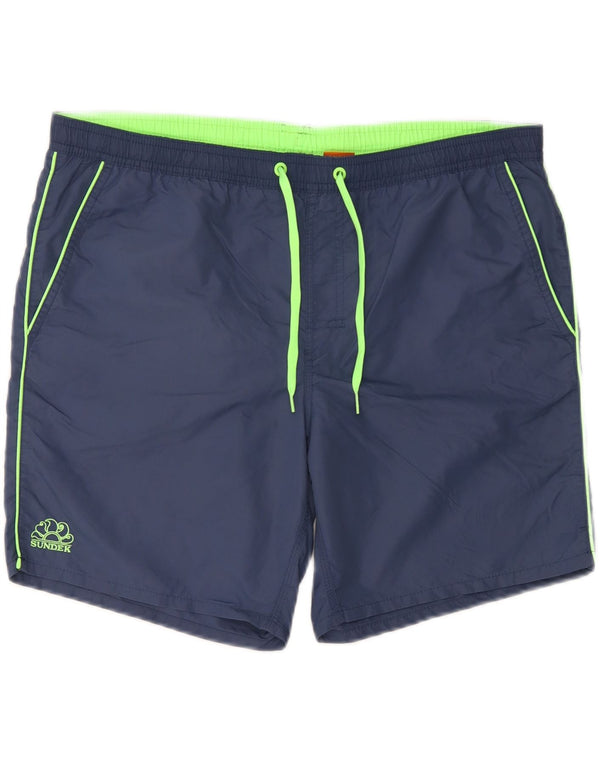 Sundek Herren-Badeshorts, groß, marineblaues Nylon