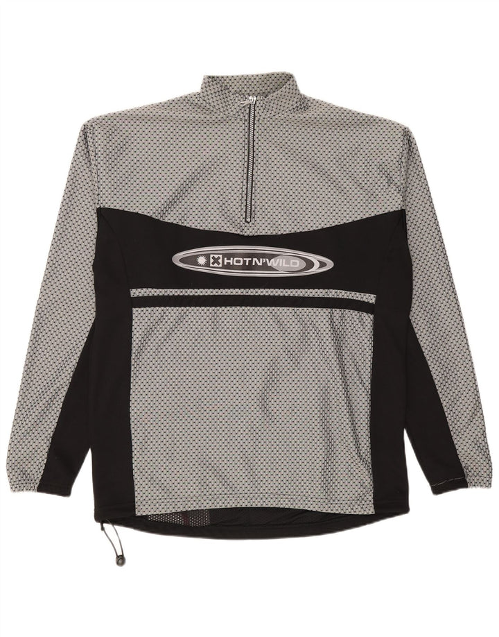 Vintage Herren-Trainingsanzug mit grafischem Pullover, IT 50, Mittelgrau, Farbblock