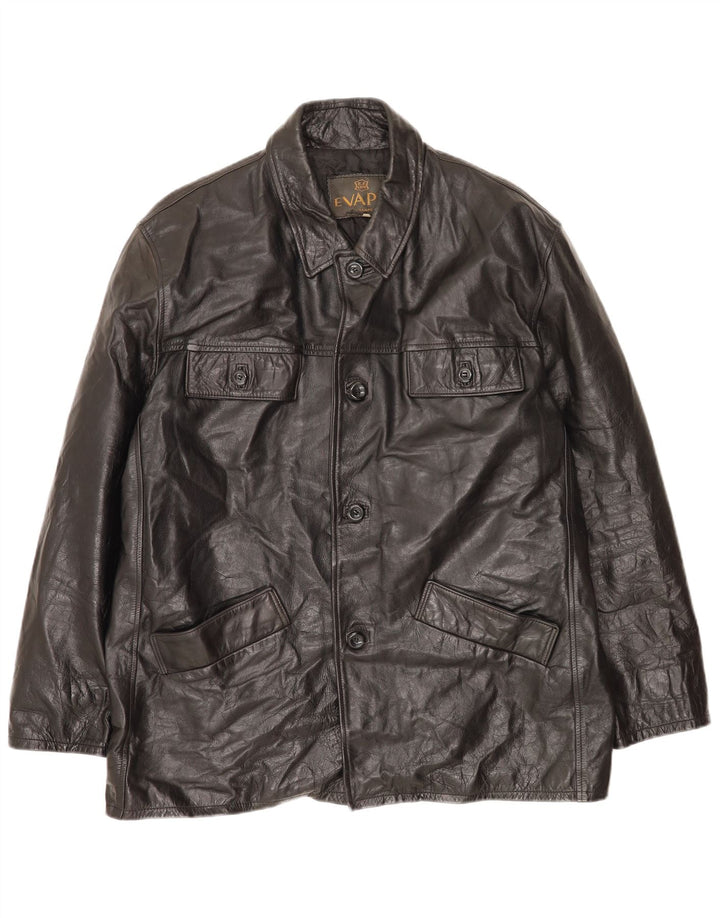 Vintage Herren Lederjacke UK 44 2XL Schwarzes Leder