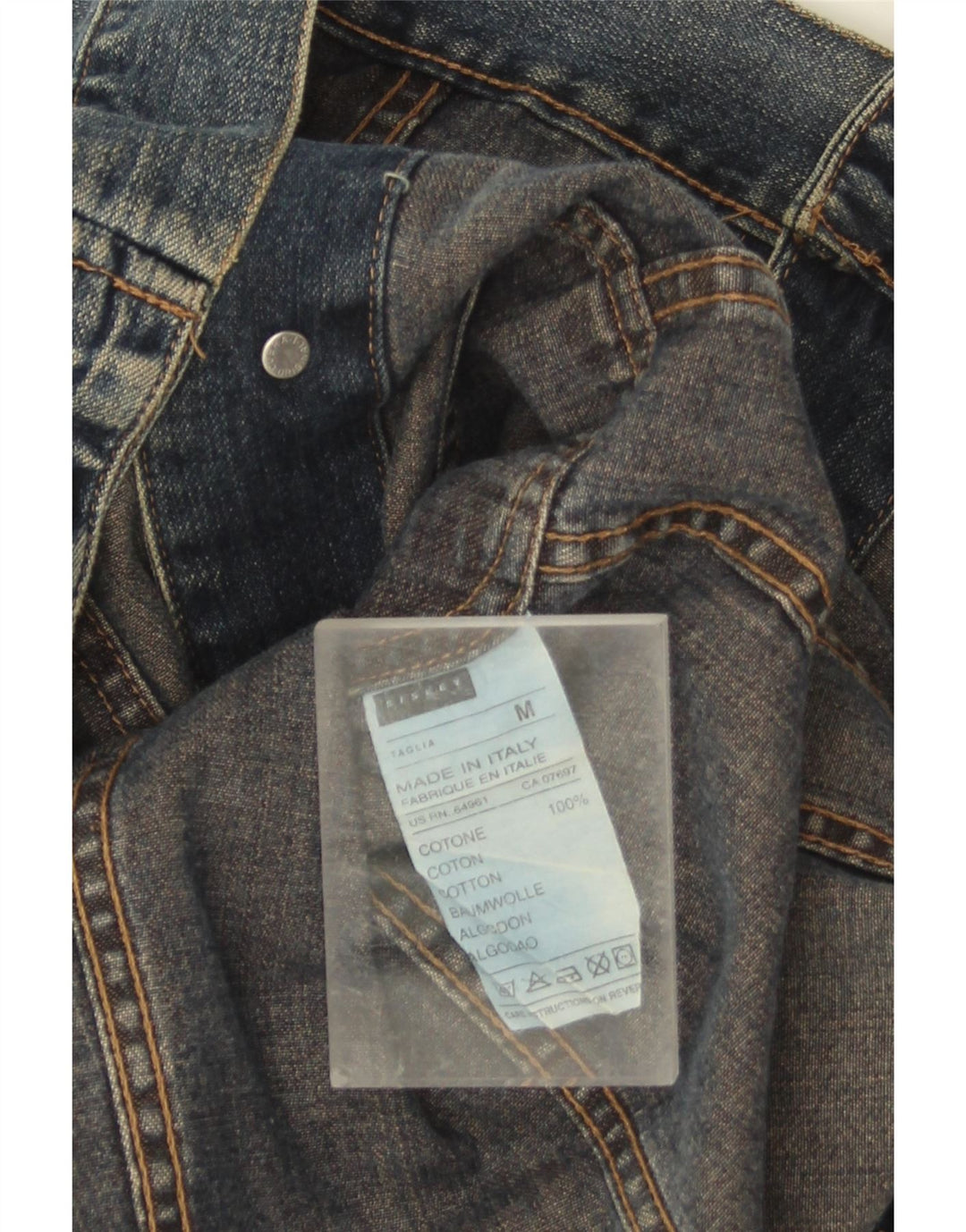 Sisley Damen Jeansjacke UK 14 Mittelblaue Baumwolle
