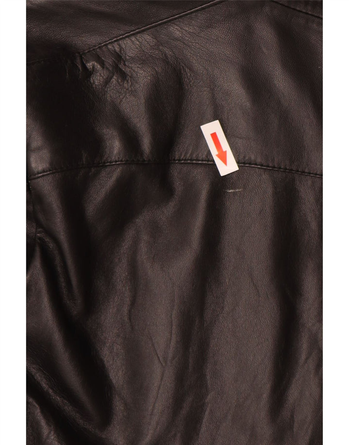 Vintage Damen Lederjacke IT 48 XL Schwarz