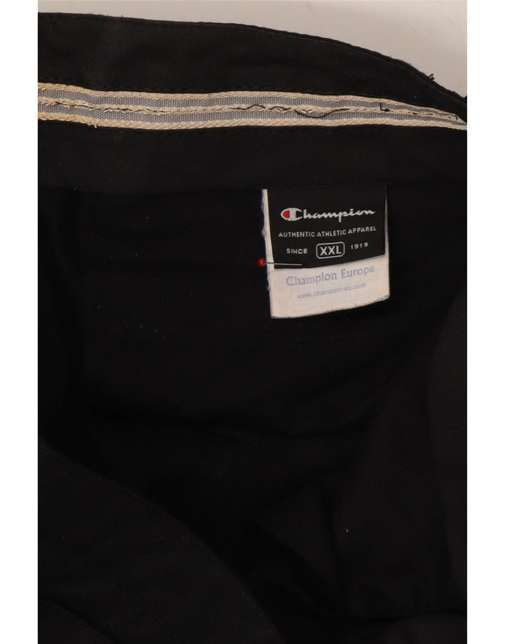 CHAMPION Mens Straight Casual Trousers 2XL W36 L31 Black Polyester Vintage Champion and Second-Hand Champion from Messina Hembry 
