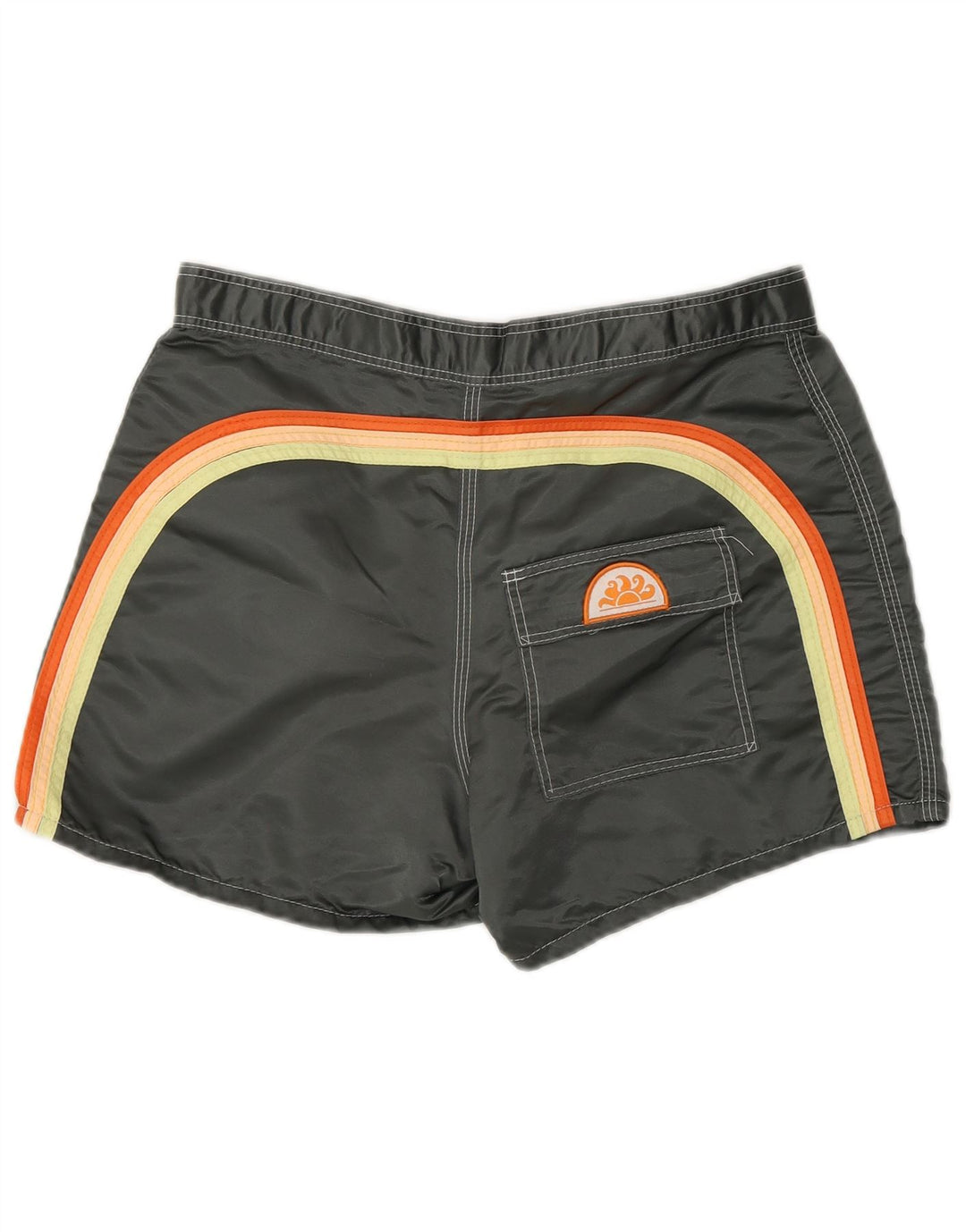 Sundek Herren-Badeshorts aus mittelgrauem Colourblock-Nylon