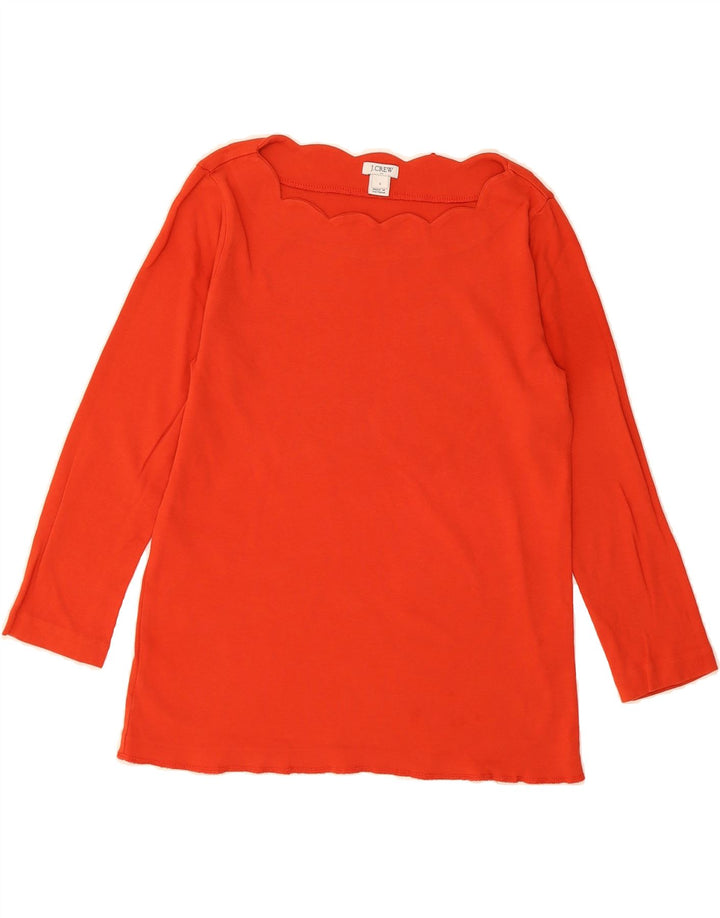J. CREW Womens Top 3/4 Sleeve UK 10 Small Orange Cotton Vintage J. Crew and Second-Hand J. Crew from Messina Hembry 