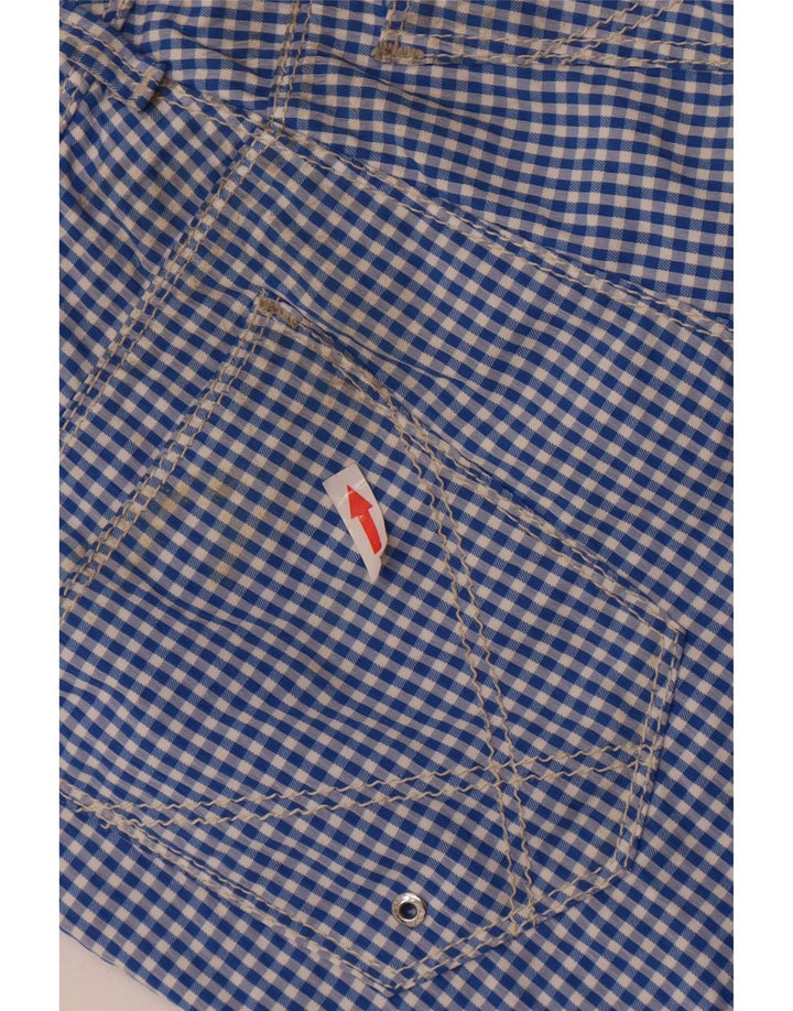 Roy Rogers Chino-Shorts für Jungen, 11–12 Jahre, W26, blaues Gingham-Polyamid