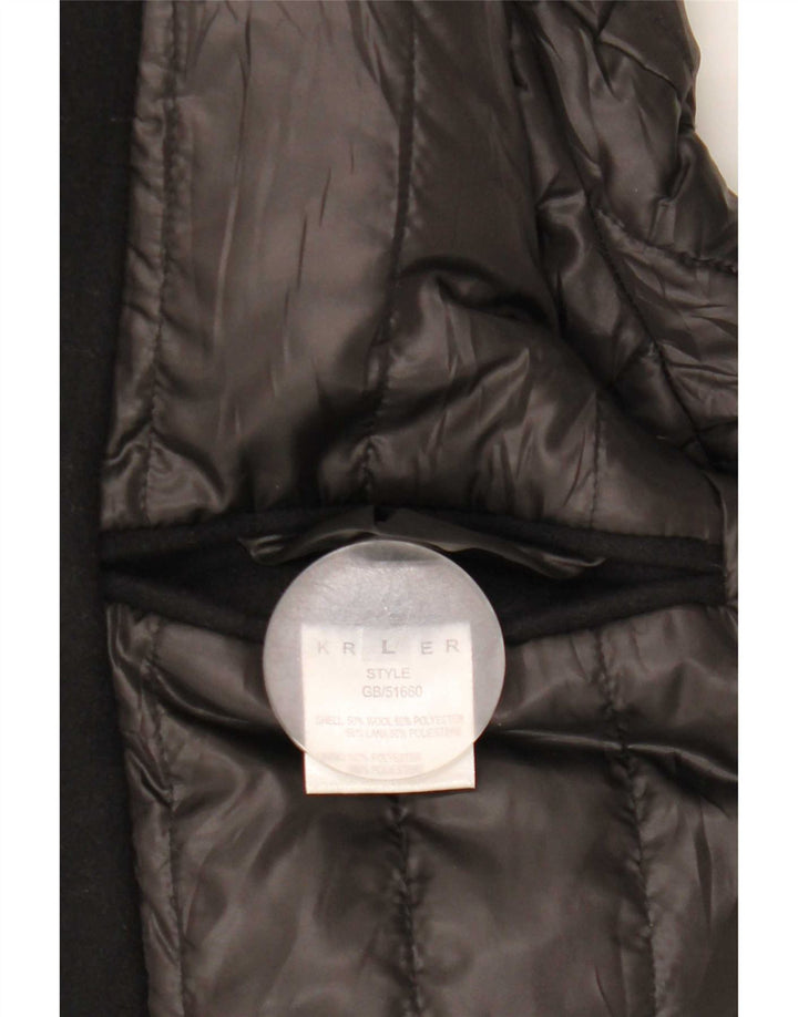 Kruder Herren Pea Coat UK 40 Große schwarze Wolle