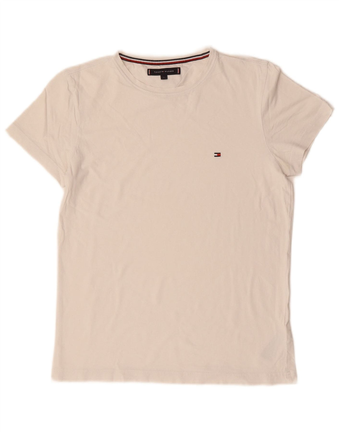 TOMMY HILFIGER Herren T-Shirt Top Small Weiße Baumwolle