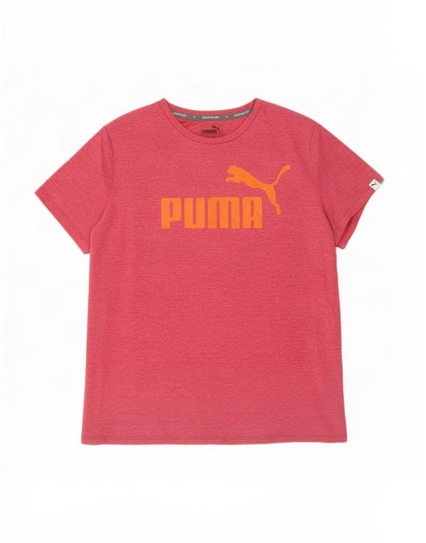 Puma Womens Graphic T-Shirt Top UK 16 Large Rosa meliert Polyester
