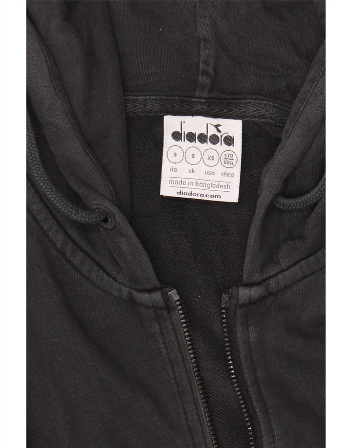 Diadora Herren-Kapuzenpullover mit Reißverschluss, Größe S, Schwarz