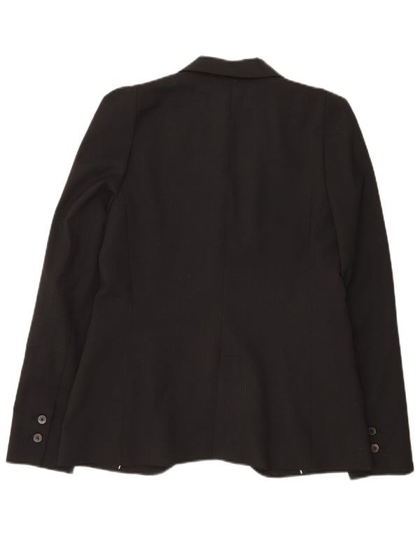 Zara Damen 1-Knopf-Blazerjacke UK 10 Small Schwarz Polyester