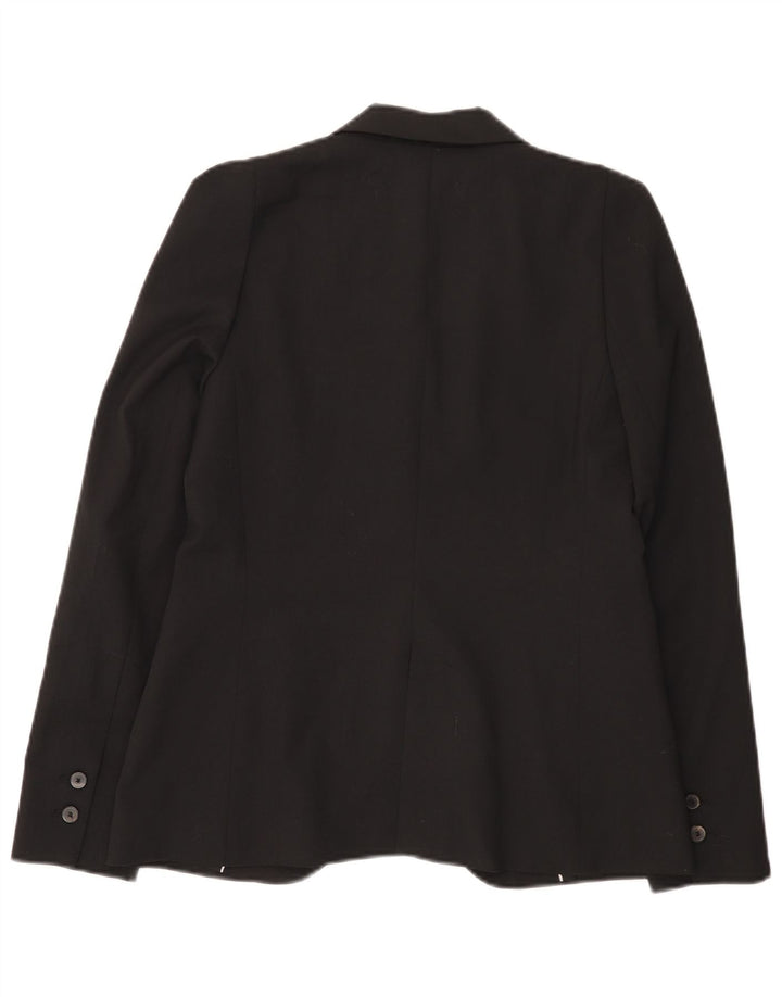 Zara Damen 1-Knopf-Blazerjacke UK 10 Small Schwarz Polyester
