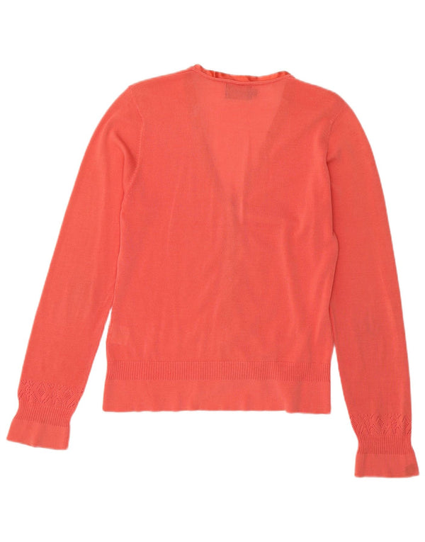 Hobbs Damen-Cardigan-Pullover UK 16 Large Orange Baumwolle