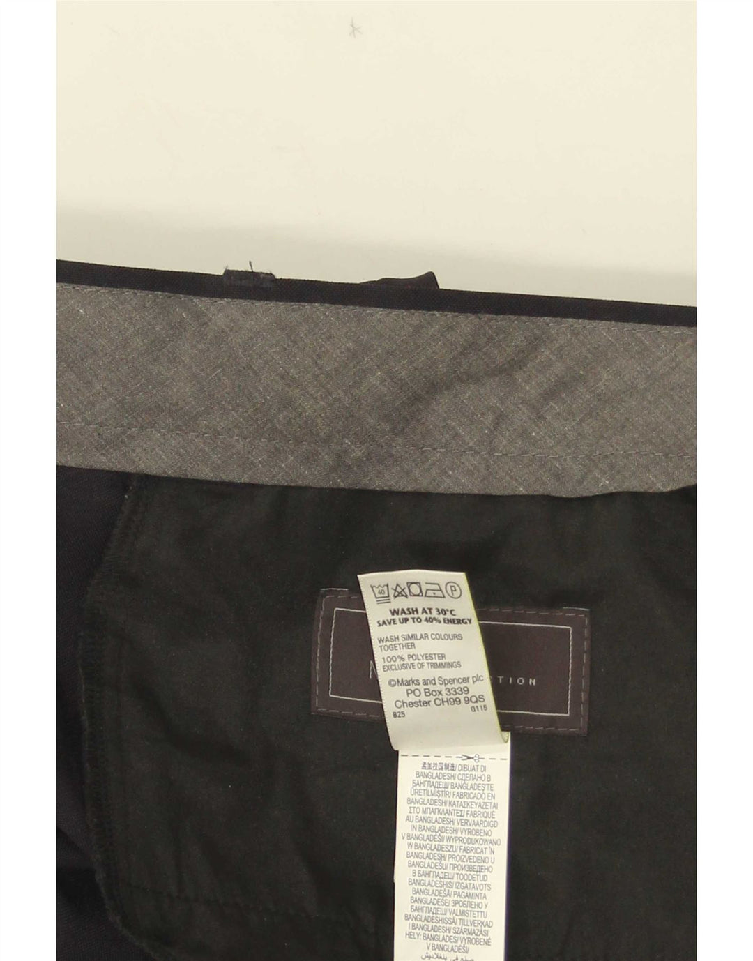 Marks & Spencer Herren-Anzughose mit gerader Passform und normaler Passform, W42, L29, Schwarz