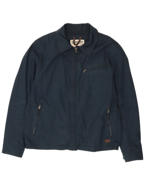 Timberland Mens Utility Jacket UK 40 Large Navy Blue Cotton