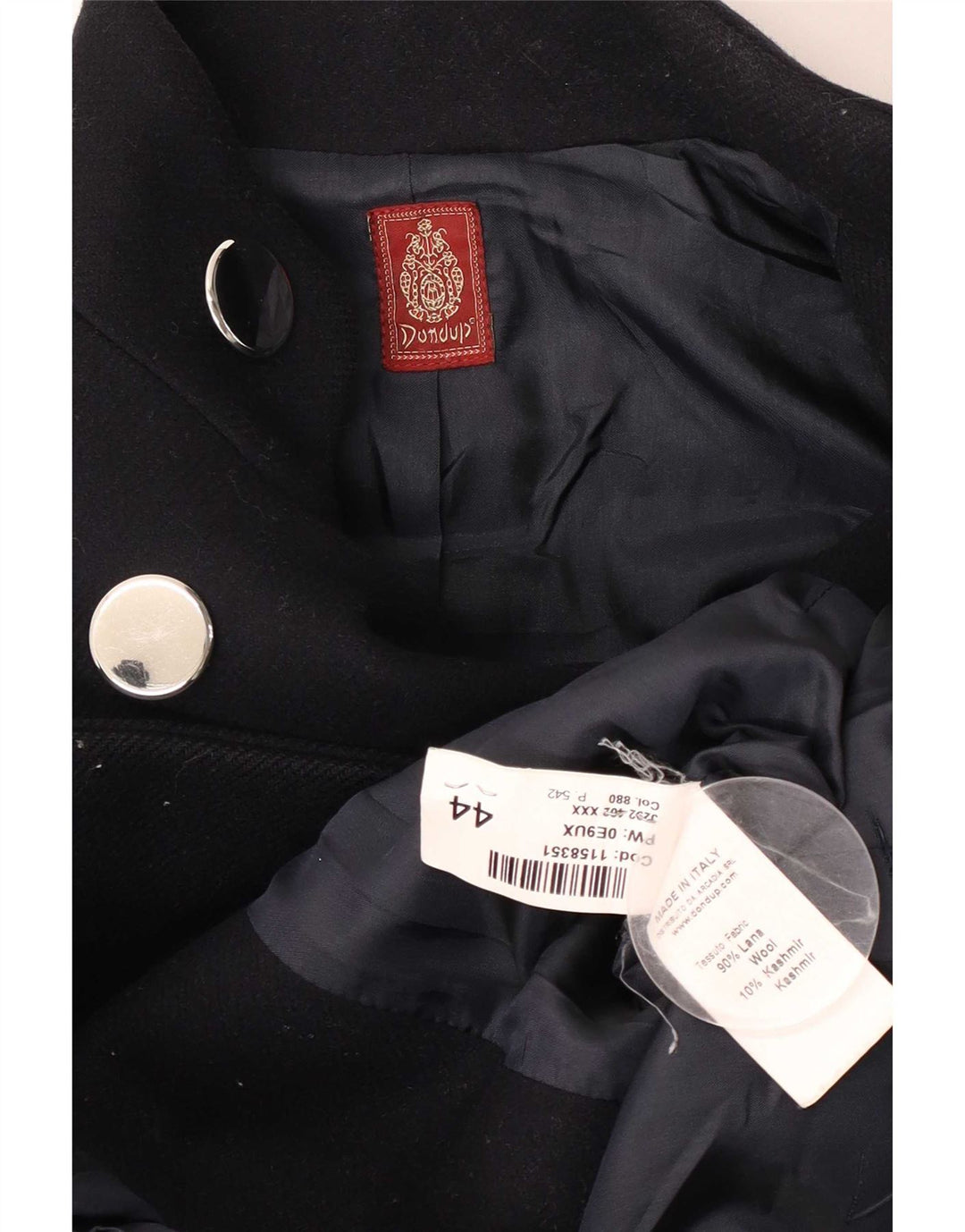 Dondup Damen Pea Coat IT 44 Mittelmarineblaue Wolle