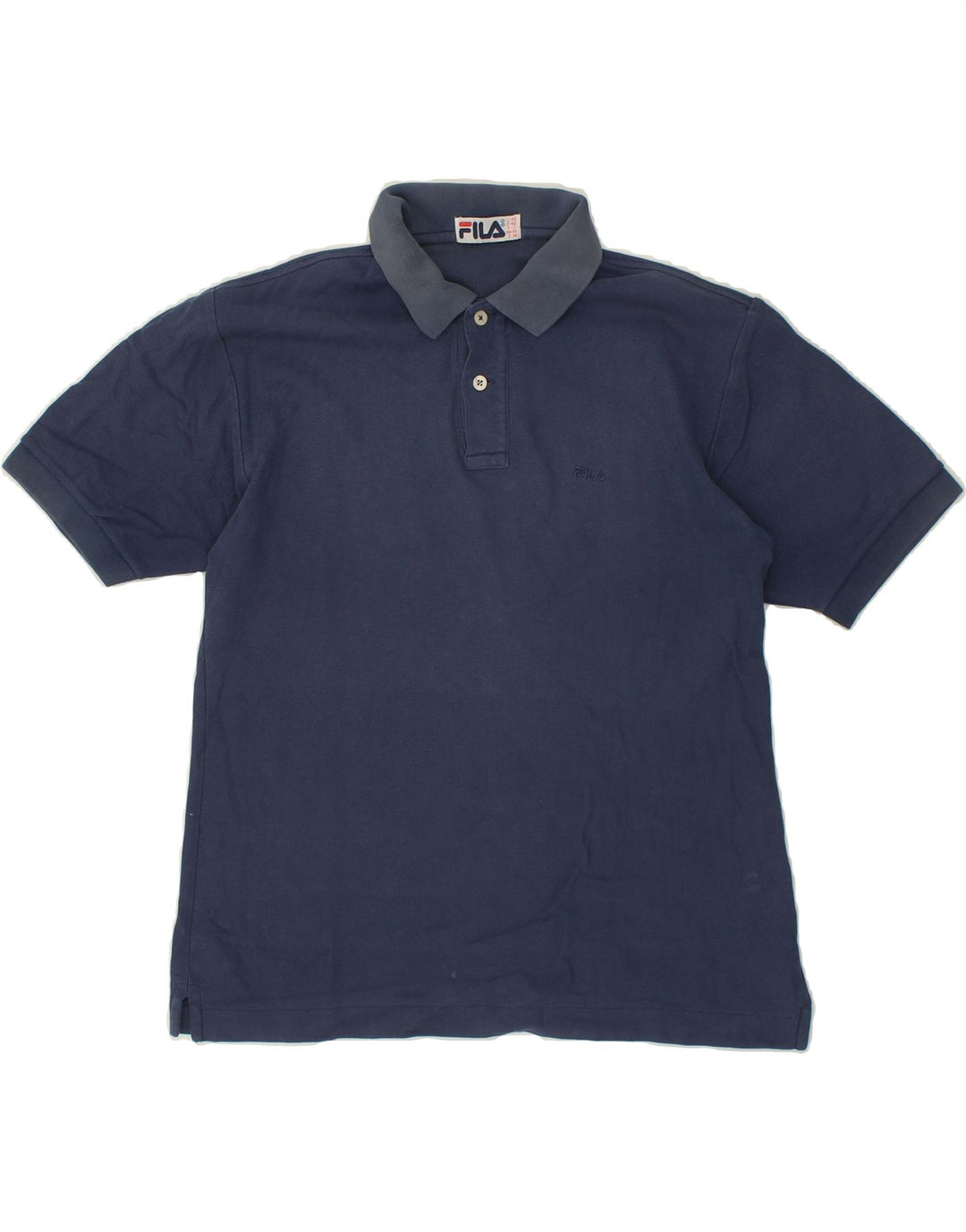 FILA Mens Polo Shirt IT 46 Small Navy Blue Cotton Vintage Fila and Second-Hand Fila from Messina Hembry 