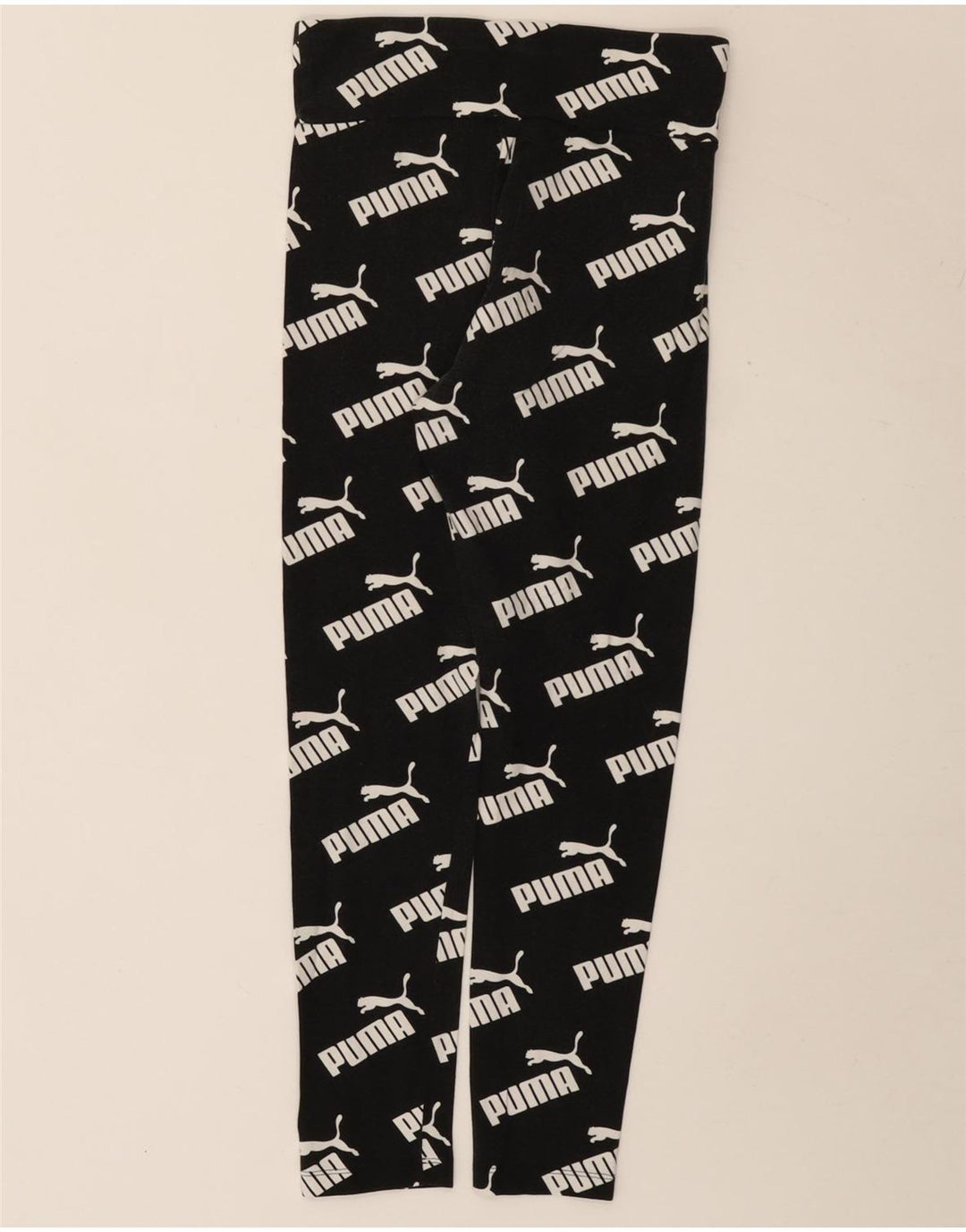 Puma Womens Graphic Leggings UK 10 Small Schwarz Baumwolle