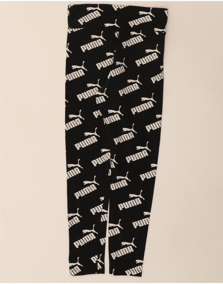 Puma Womens Graphic Leggings UK 10 Small Schwarz Baumwolle