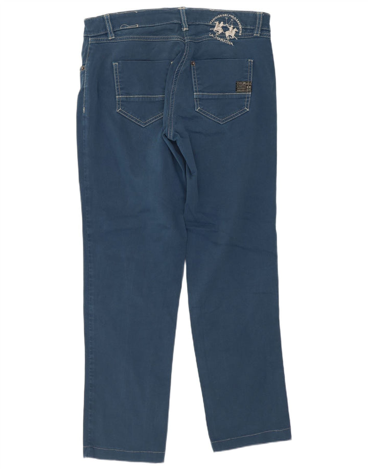 La Martina Damen Straight Jeans W30 L27 Blaue Baumwolle