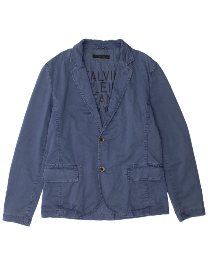 Calvin Klein Jeans Herren-Blazer mit 2 Knöpfen, UK 42, XL, blaue Baumwolle