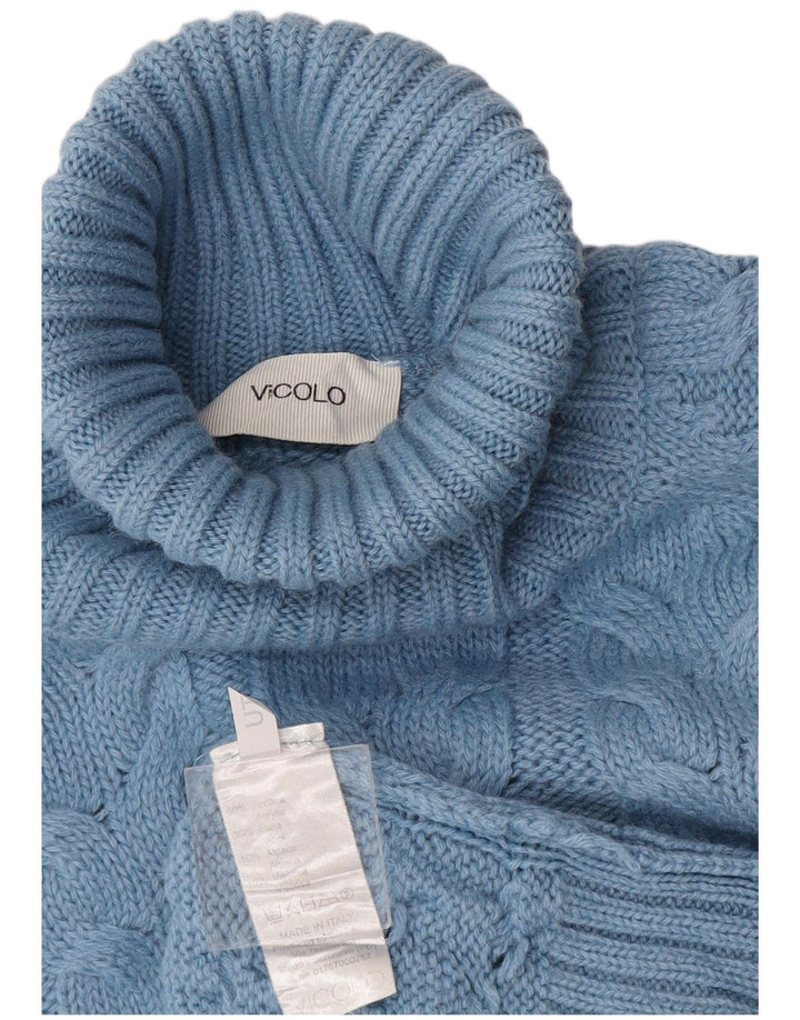 VICOLO Rollkragenpullover für Damen, UK 14, Größe L, Blau, Acryl