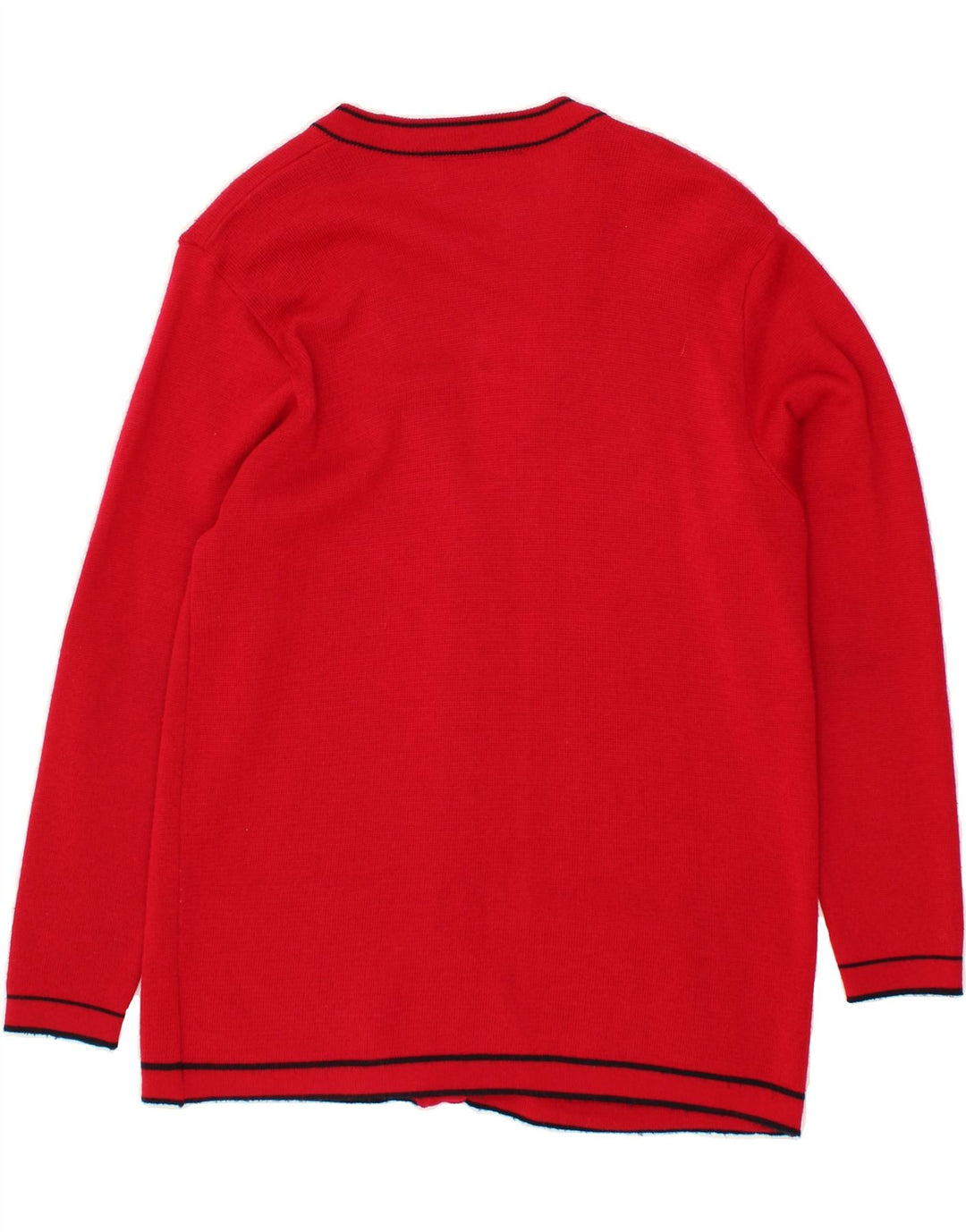 THE CASTLE COLLECTION Womens Longline Cardigan Sweater UK 12 Medium Red Vintage The Castle Collection and Second-Hand The Castle Collection from Messina Hembry 