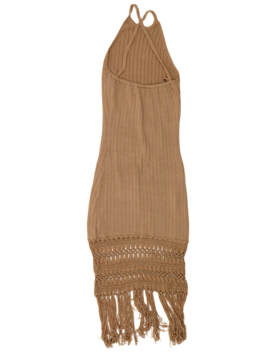 Shein Damen Strickkleid mit Neckholder, UK 14, Größe L, Beige, Polyester