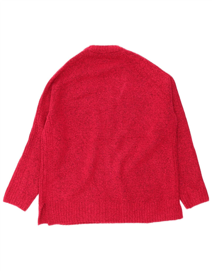 Marks & Spencer Damen-Pullover mit Rundhalsausschnitt, Gr. 14, mittleres Burgunderrot