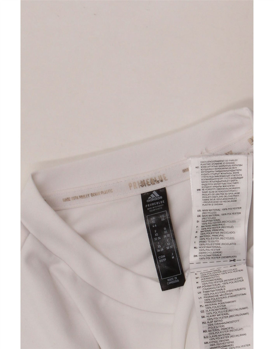 Adidas Damen Prime Blue Graphic T-Shirt Top UK 4/6 XS Weiß Polyester