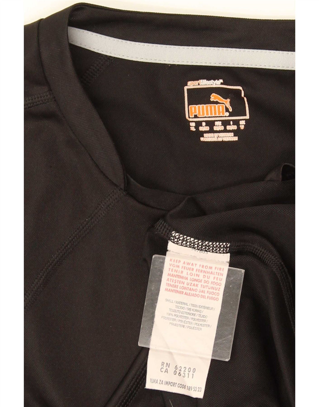 Puma Herren T-Shirt Top XL Schwarz Polyester