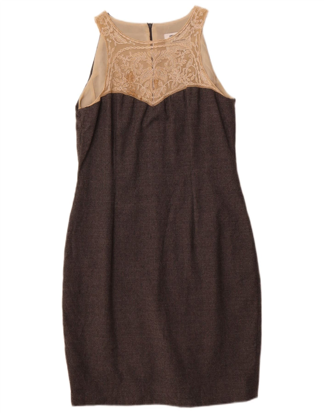 SPORTMAX Ärmelloses Damen-Etuikleid, Gr. 40, Größe S, Grau, Blumenmuster