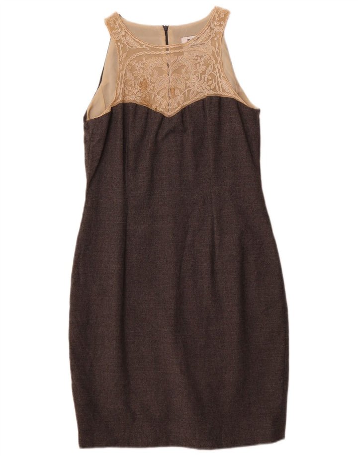 SPORTMAX Ärmelloses Damen-Etuikleid, Gr. 40, Größe S, Grau, Blumenmuster