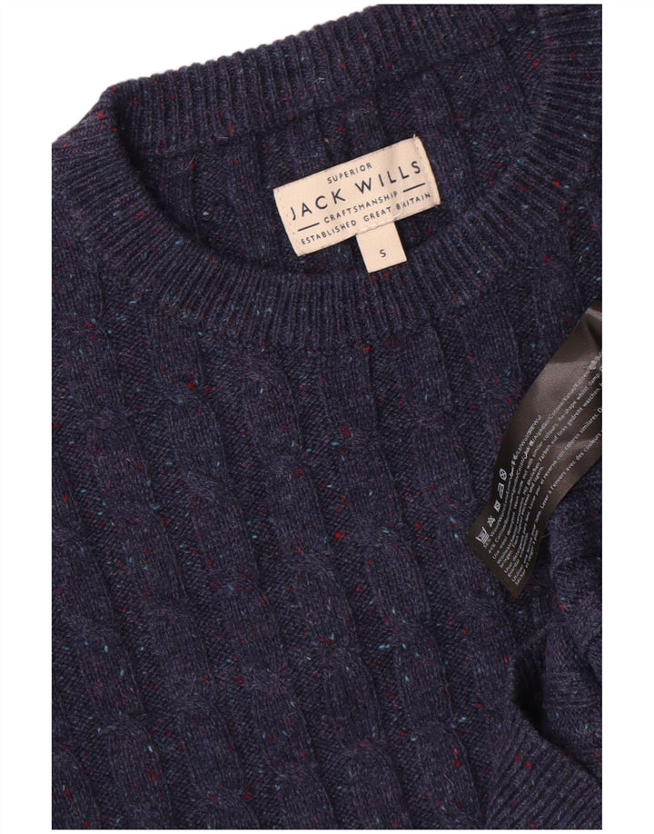 Jack Wolfskin Herren-Pullover mit Rundhalsausschnitt, klein, marineblau gefleckte Wolle