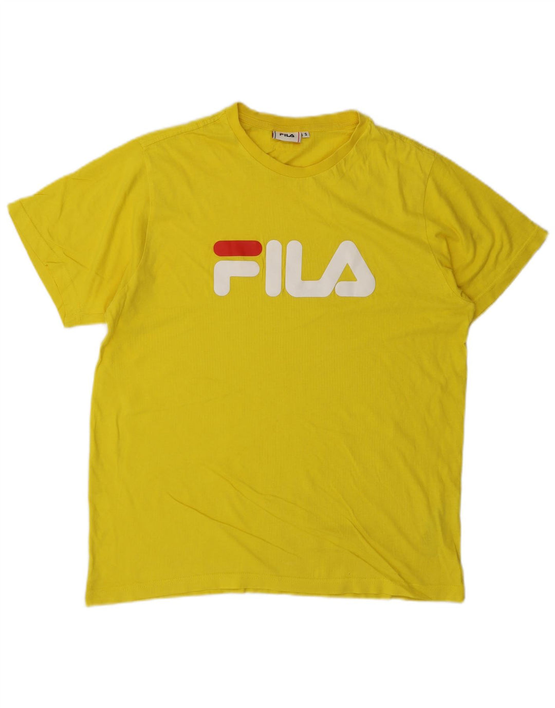 Fila Herren Grafik T-Shirt Top Small Gelb Baumwolle