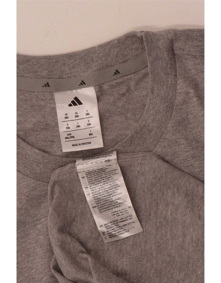 Adidas Herren T-Shirt Top 2XL Grau Baumwolle