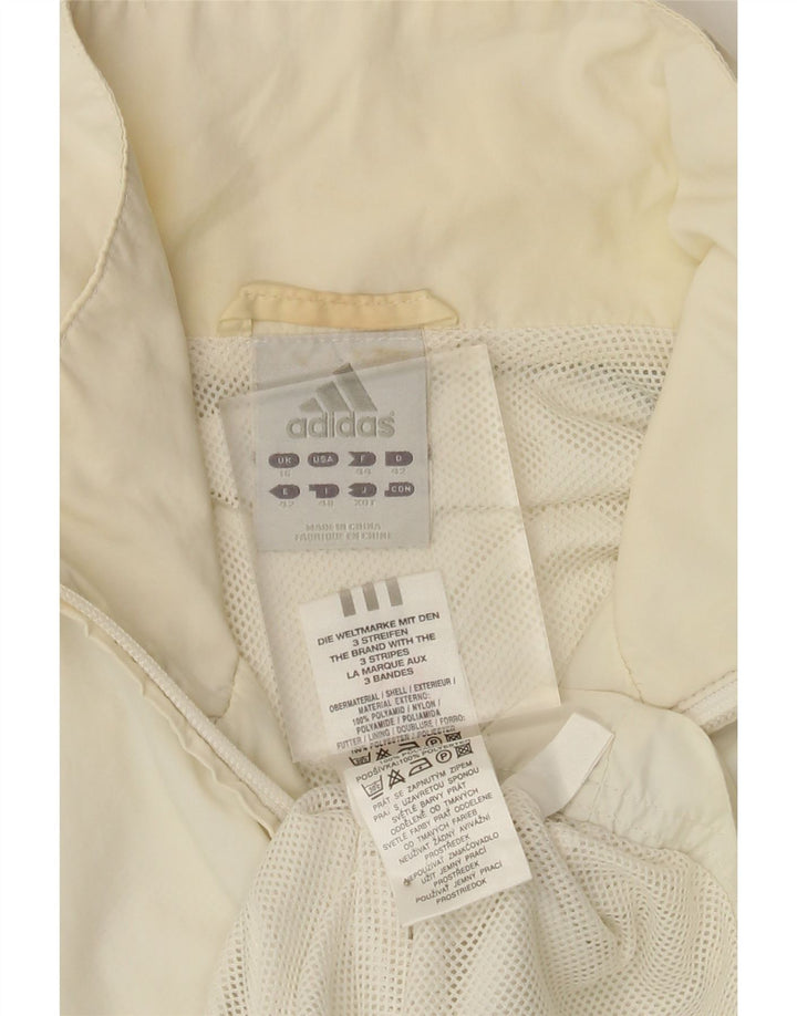 Adidas Damen-Trainingsanzug-Top-Jacke, UK 16, groß, weißes Colourblock-Polyamid