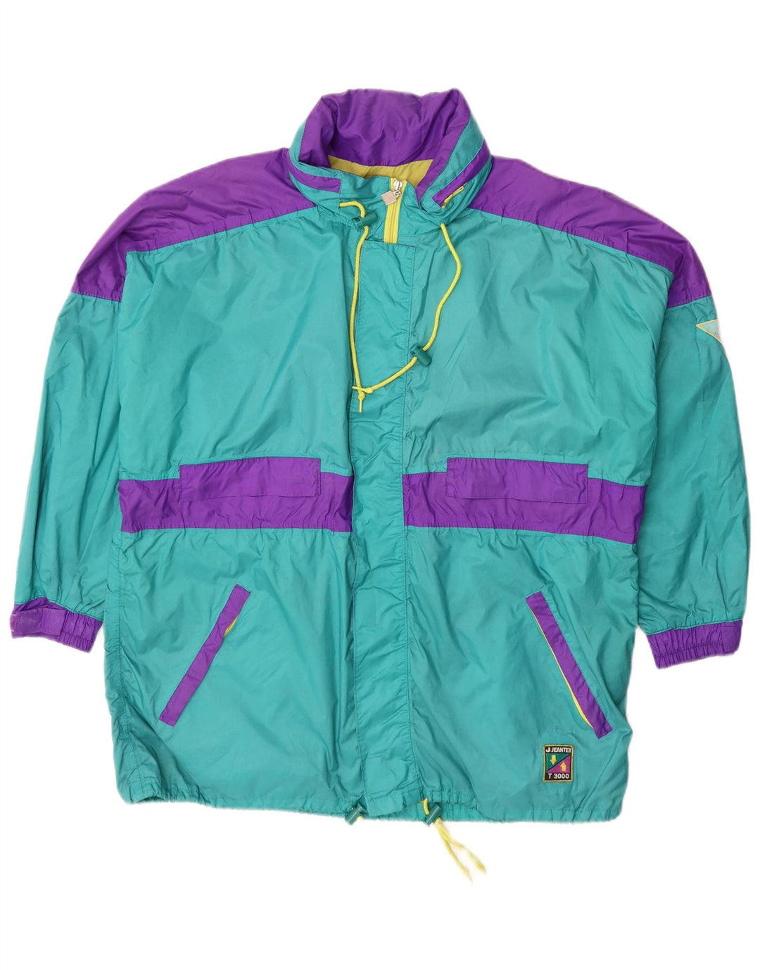 Jeantex Herren Regenjacke UK 42 XL Türkis Colourblock Polyamid