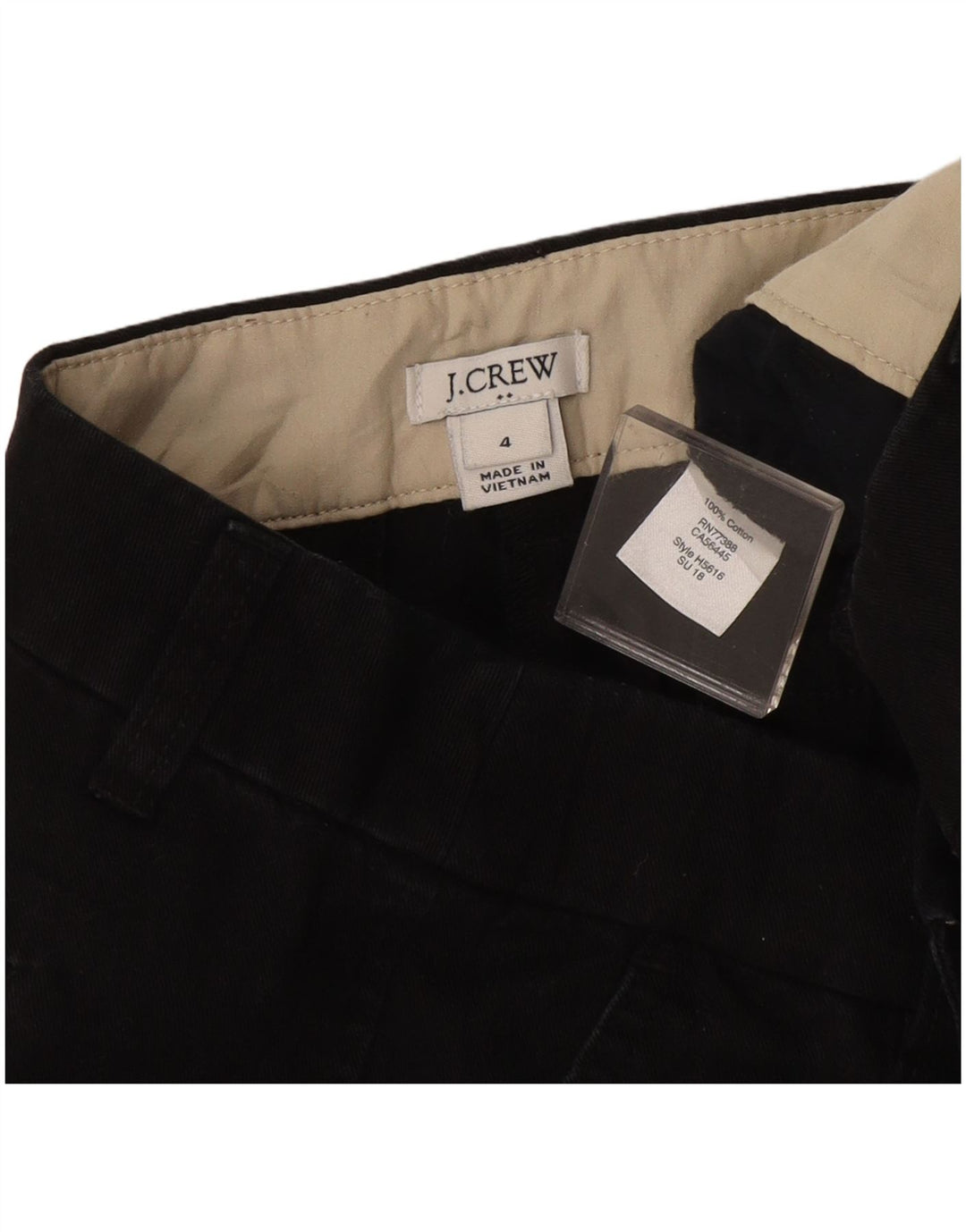 J. Crew Damen Chinoshorts US 4 Small W27 Schwarze Baumwolle