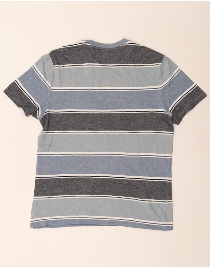 PINGUIN Herren-T-Shirt-Oberteil, groß, blau gestreift, Baumwolle