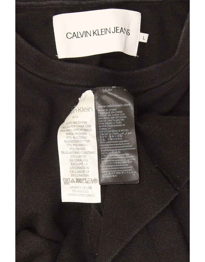 Calvin Klein Jeans Herren Sweatshirt Pullover Large Schwarz Baumwolle